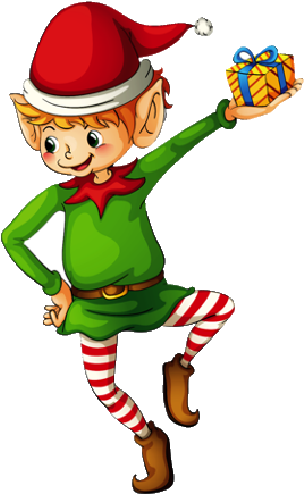 Christmas Cute Elf Clipart - Christmas Day (710x1024)
