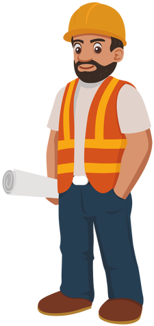 Construction Worker Cartoon Png - Difference Between Bridge And Culvert (512x512)
