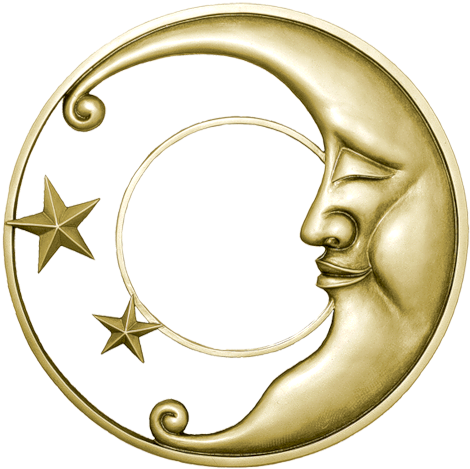 Album - Moon & Star Gold Png (500x486)