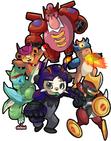 Big Hero 6 Pokemon Version - Big Hero 6 And Pokemon (500x623)