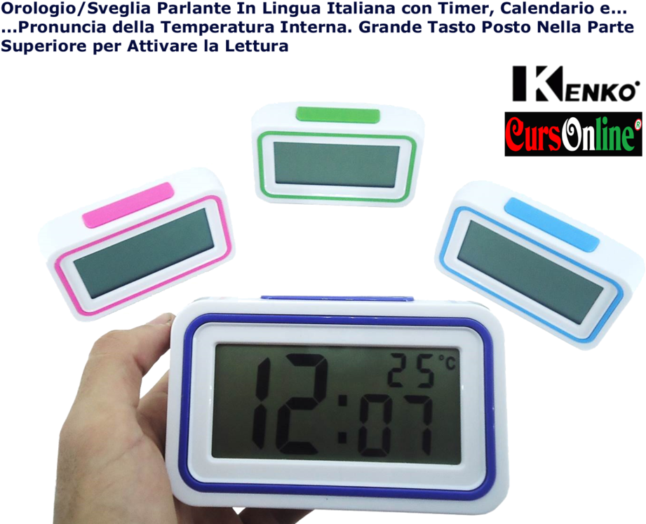 Alarm/clock With Italian Voice And Thermometer Kenko - Sveglia Parlante (978x768)