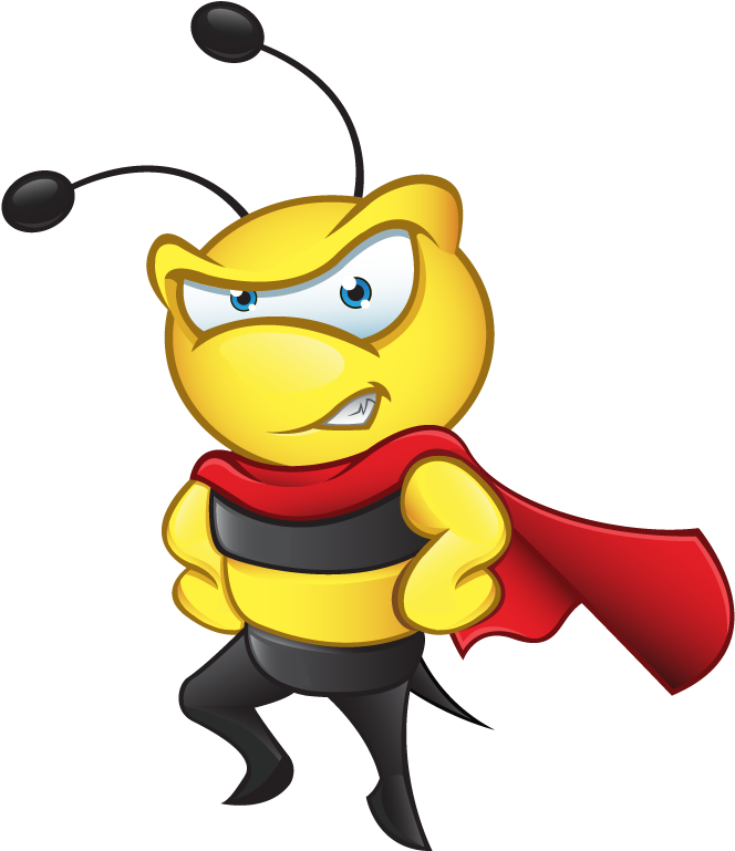 Clipart Image - Bee With Hard Hat (805x812)