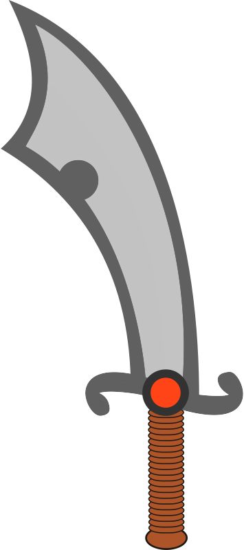 Scimitar Simple Clip Art - Scimitar Clipart (355x800)