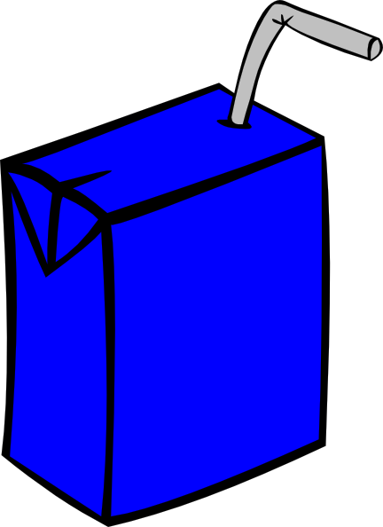 Juice Clipart Juice Box - Blue Juice Box Clipart (432x594)