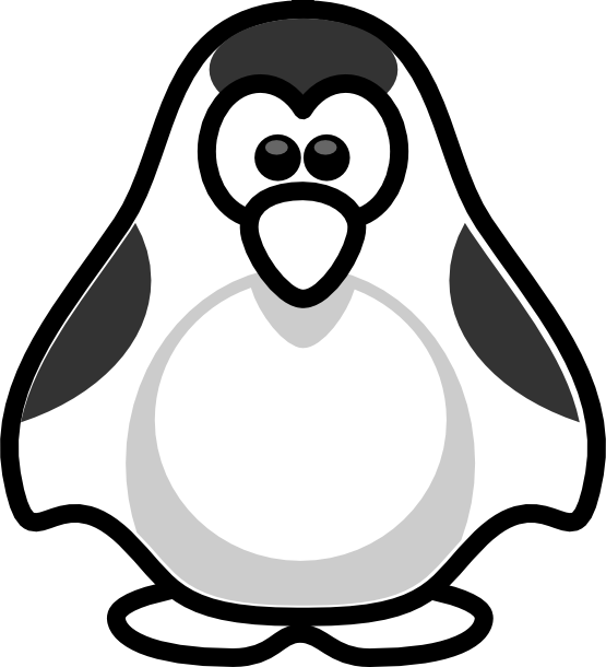 Penguin Clip Art Black And White - Penguin (555x610)