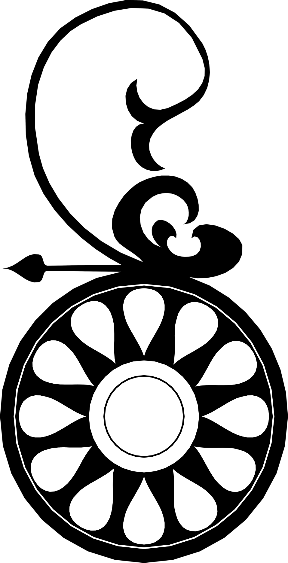 Illustration Of A Black Floral Design - Floral Design In Illustration (958x1874)