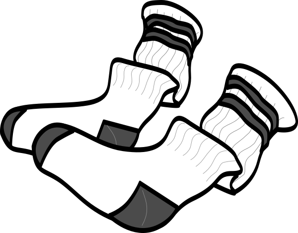 White Socks Clip Art Clipart - Tube Sock Clip Art (600x469)