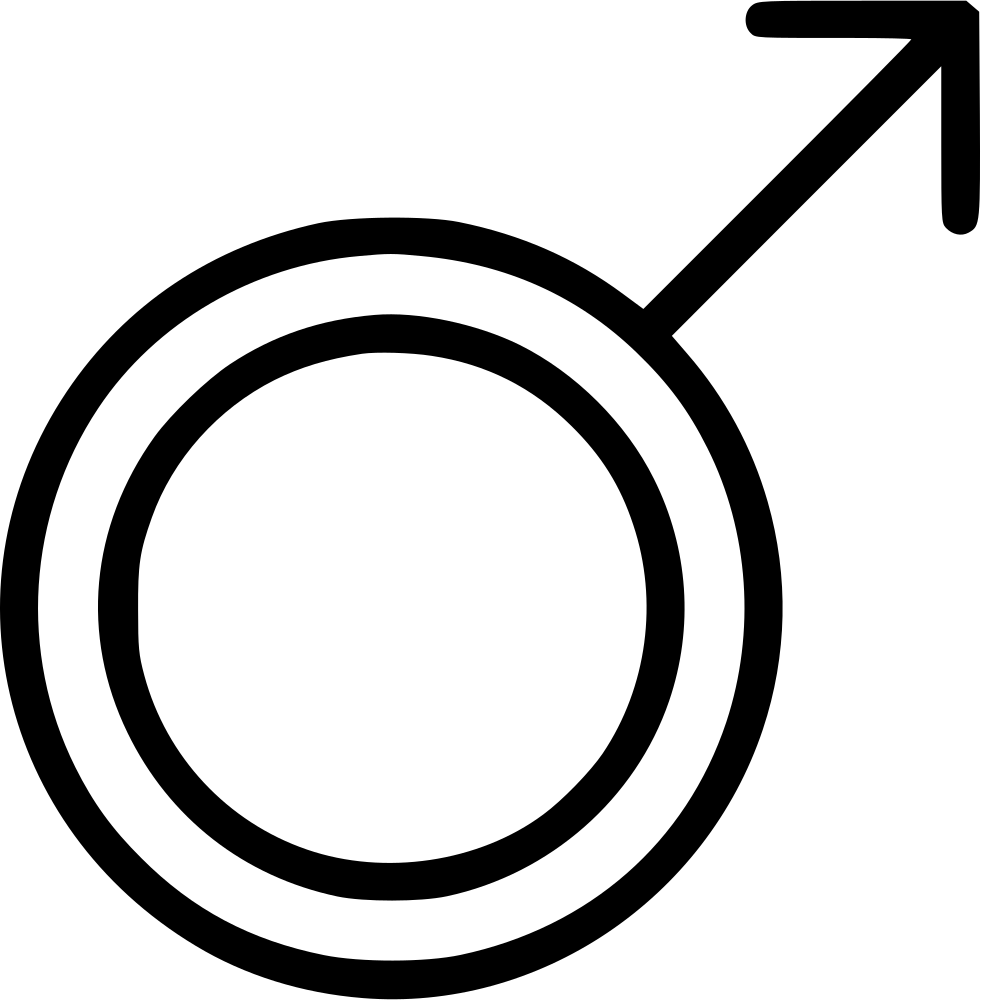 Male Man Mark Circle Arrow Comments - Sign (981x1000)