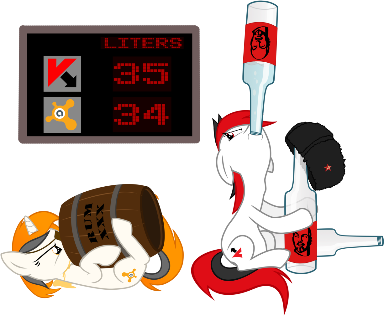 Anti Virus, Artist Needed, Avast, Barrel, Bottle, Drinking - Cartoon (1261x1024)