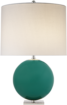Elsie Table Lamp In Dark Turquoise Reverse Painted - Kate Spade Green Metal Lamp (360x360)