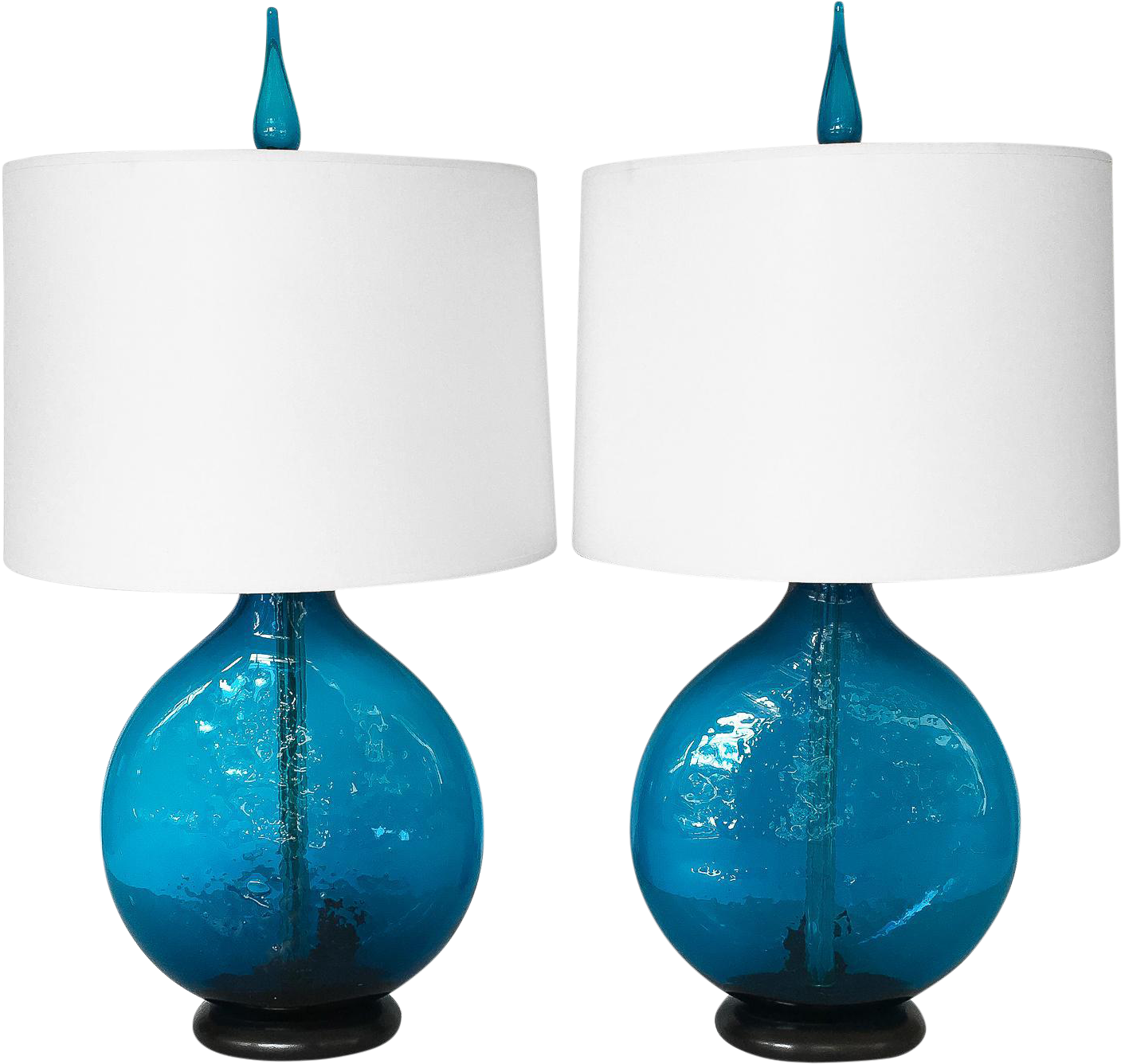 Blenko By Wayne Husted Cerulean Blue Glass Tables Lamps - Blenko By Wayne Husted Cerulean Blue Glass Tables Lamps (1500x1500)