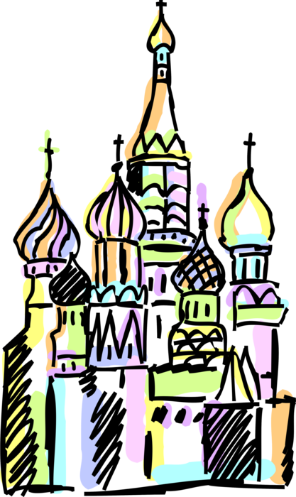 Vector Illustration Of St Basil's Orthodox Christian - Vector Illustration Of St Basil's Orthodox Christian (417x700)