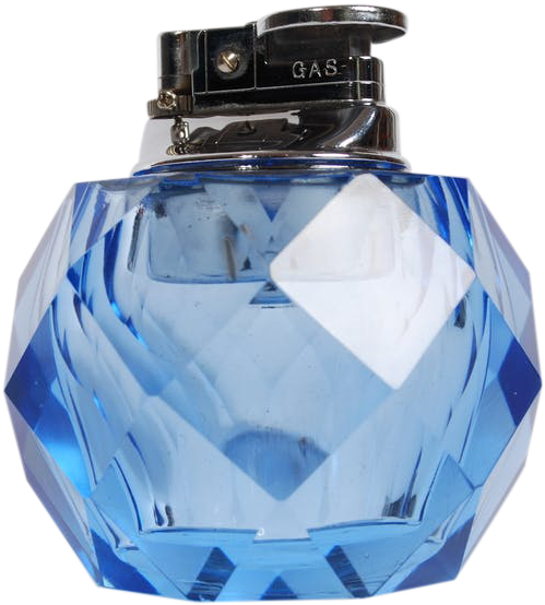 Art Deco Table Lighter Made Of Blue Murano Glass - Murano Glass (651x651)