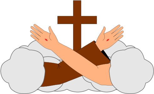 A Cross, Christ's Arm And Saint Francis' Arm, A Universal - Franciscan Coat Of Arms (500x306)