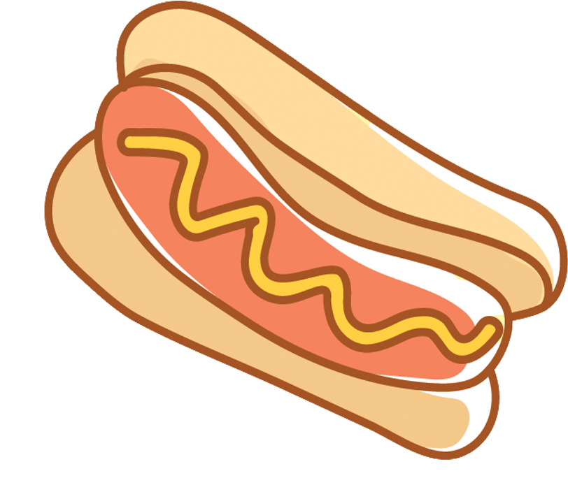 Hot Dog Bun Bread Clip Art Vector Creative Hand Painted - Hot Dog Bun Bread Clip Art Vector Creative Hand Painted (1000x1000)