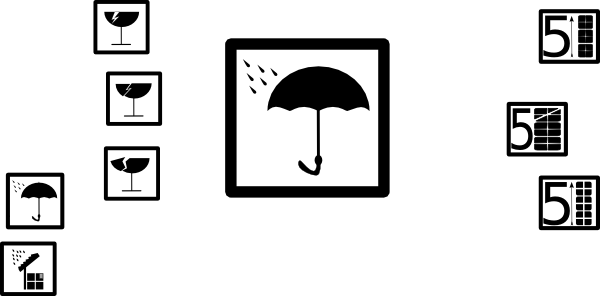 Free Vector Boxes Shipping Pictograms Clip Art - Box Pictograms (600x296)