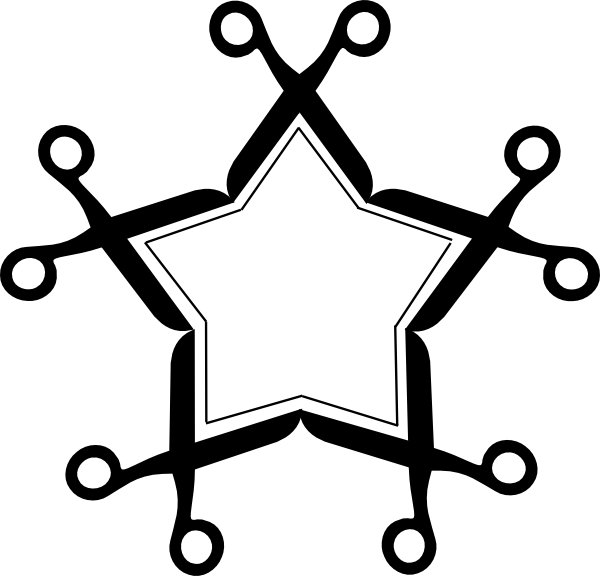 Scissor Star Clip Art At Clker - Hair Cutting Scissors Clipart (600x576)