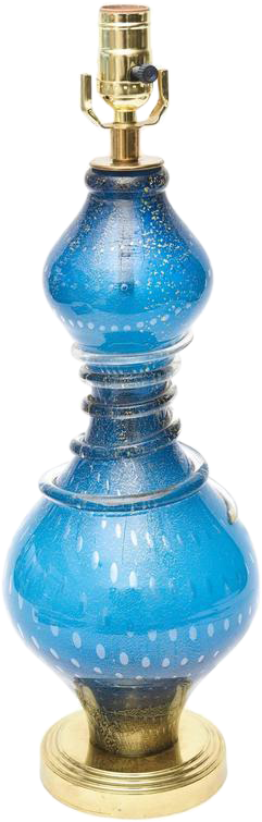 Distinguished Italian Murano Sapphire Blue Glass/ Gold - Perfume (267x846)