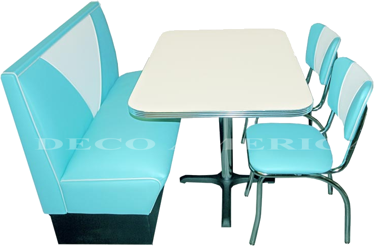 Coin Repas Avec Banquette Et Chaises Vintage Deco Americaine - Mobilier Us (750x509)