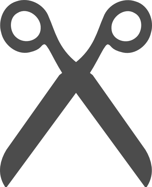 Dark Gray Scissors Clip Art At Clker - Scissor Silhouette Png (486x598)