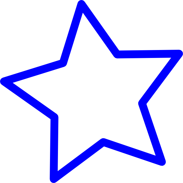 Star Clip Art At Clker - Empty Blue Star (600x600)