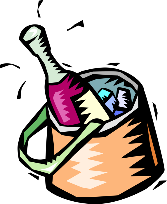 Vector Illustration Of Champagne Carbonated Sparkling - Vector Illustration Of Champagne Carbonated Sparkling (572x700)