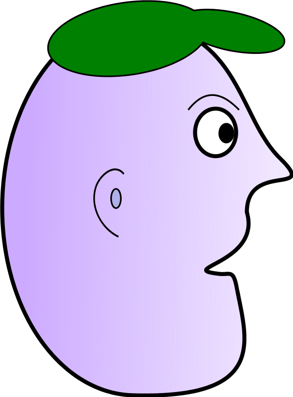 Cartoon Man Face Profile Wearing Cap - Clip Art (600x811)