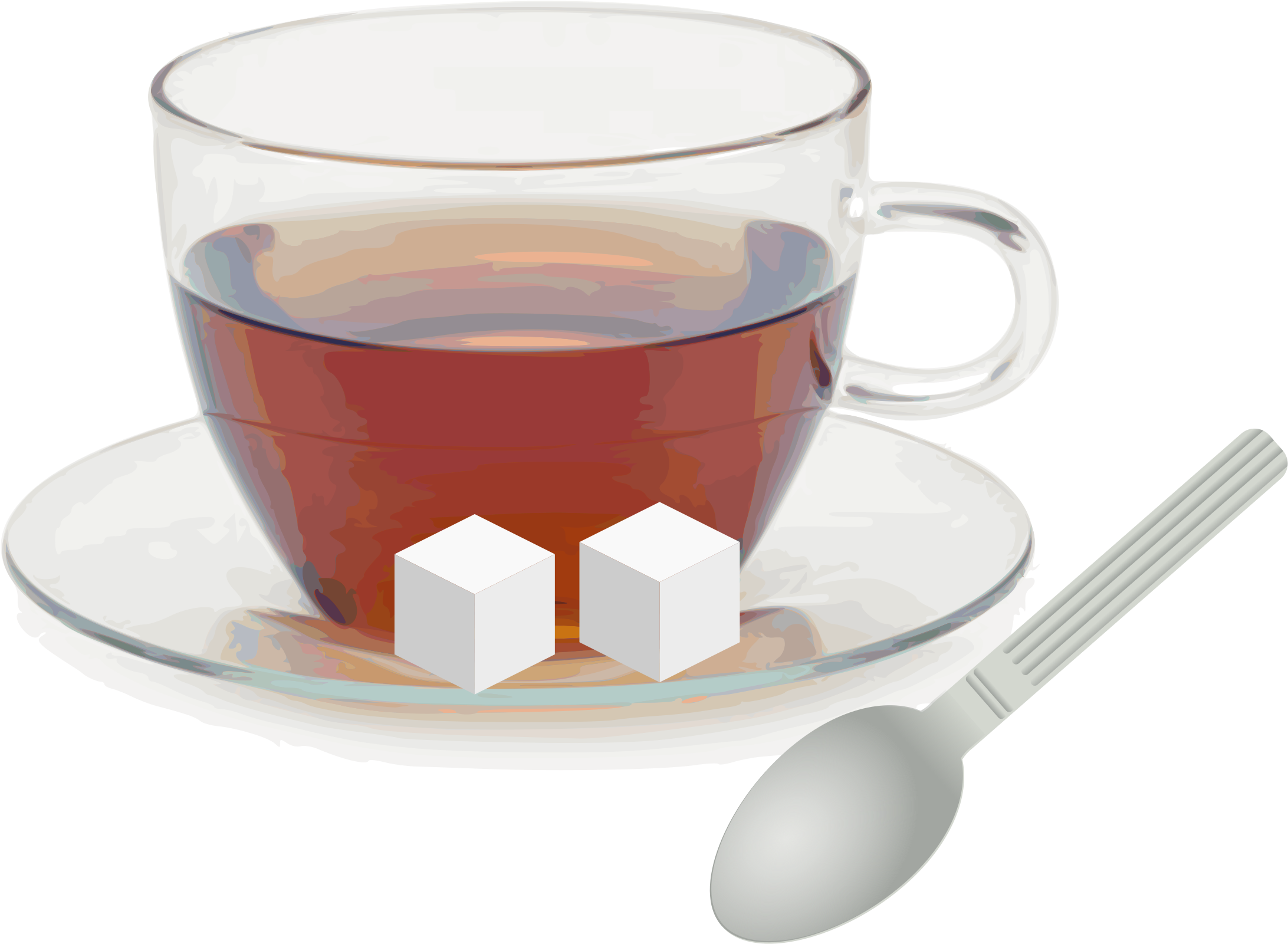 Cup Clipart Cup Sugar - Tea With Sugar Cubes (2400x1745)