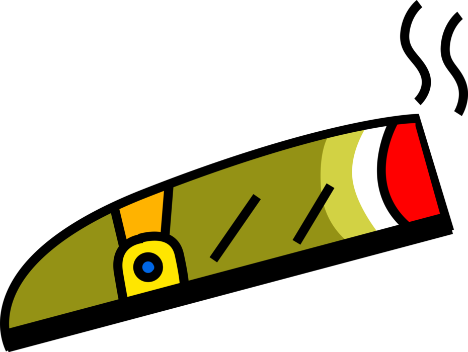 Vector Illustration Of Tobacco Smoking Cuban Cigar - Vector Illustration Of Tobacco Smoking Cuban Cigar (930x700)