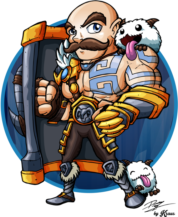 Braum By Kraus-illustration - Cartoon (600x693)