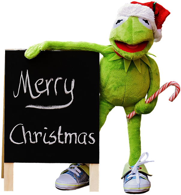 Kermit, Frog, Isolated, Christmas, Santa Hat, Cute - Christmas Kermit (678x720)