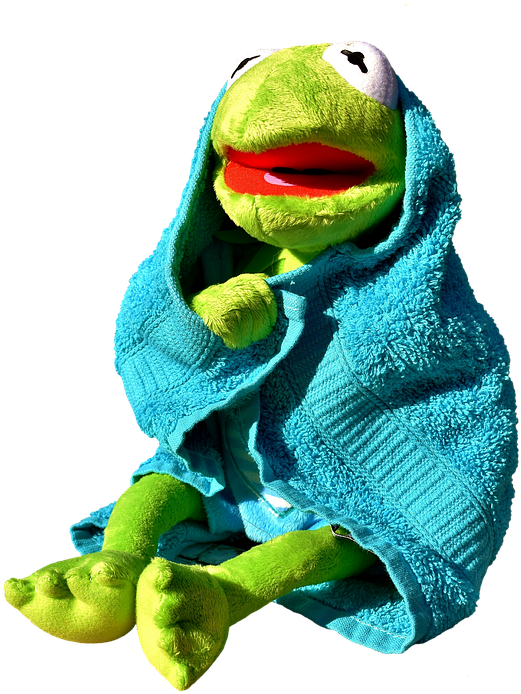 Kermit, Frog, Towel, Dry, Funny, Cute, Soft Toy - Towel (549x720)