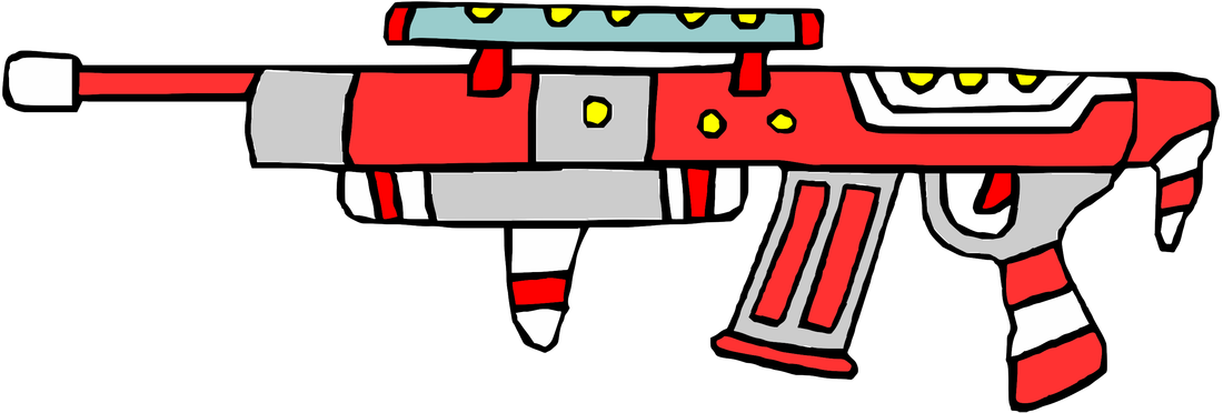 I Found These Classic Free 1998 Clipart Images Of Aliens - Weapon (1100x372)