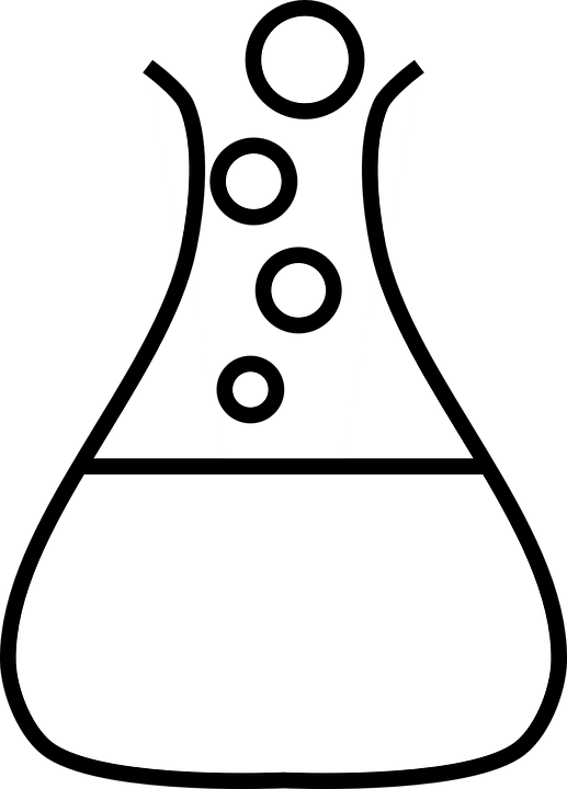 Science Beaker Clipart No Background - Science Black And White (517x720)