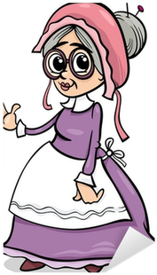 Fairy Tale Grandma Cartoon Illustration Sticker • Pixers® - Little Red Riding Hood's Grandmother (400x400)