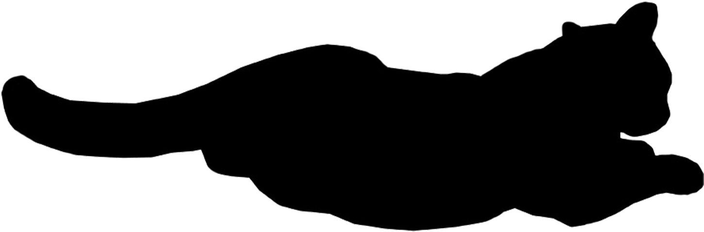 Cat Relaxed - Black Cat Gif Png (1476x584)