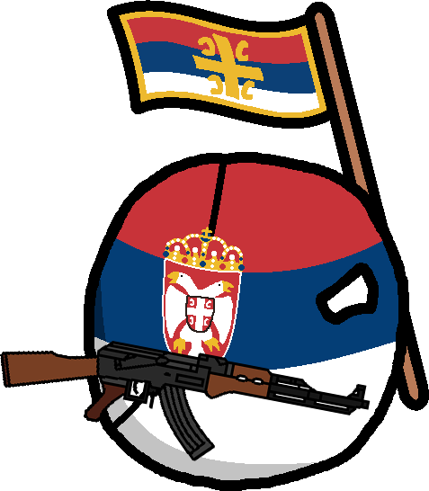 Serbia With A Flag Of The Serbian Orthodox Church - Serbia Countryball Png (477x546)