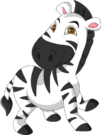 Cute Baby Zebra Clipart Image With Pink Ears - Clip Art Baby Zebra Transparent (500x500)
