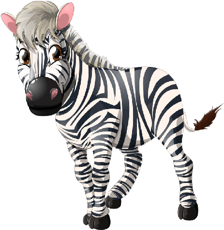 Cute Zebra Cartoon Clipart (500x500)