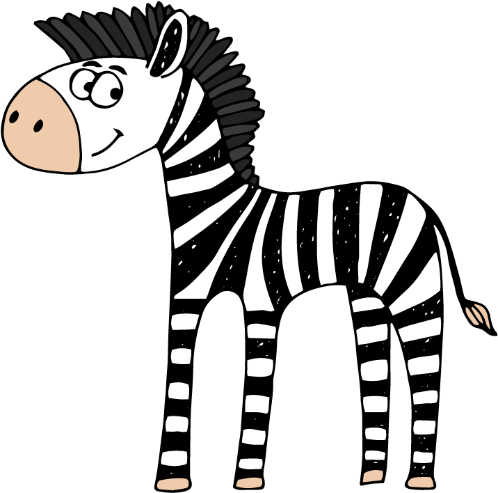 Quagga Black And White Zebra Cartoon Clip Art - Zebra Cartoon Free (800x800)
