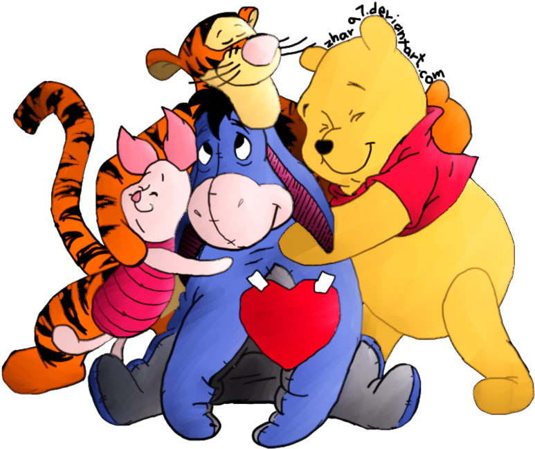 100 Acre Hug Of Winnie The Pooh And Friends By Zhar97 - Winnie The Pooh And Friends (800x1050)