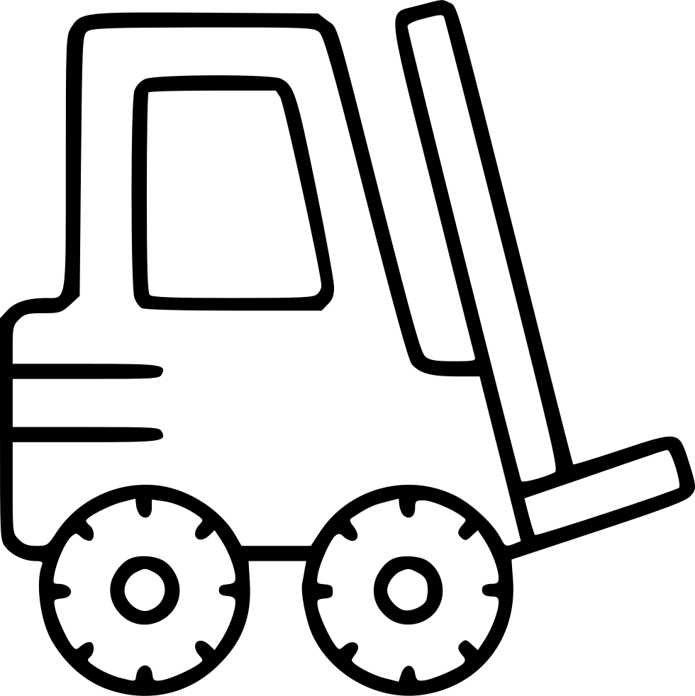 Forklift Industrial Equipment Moving Loader Warehouse - Wózek Widłowy Szkic (980x982)