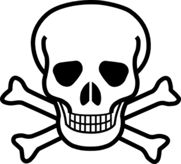 Skeleton Face Drawing For Kids - Skull And Crossbones Clipart (618x562)