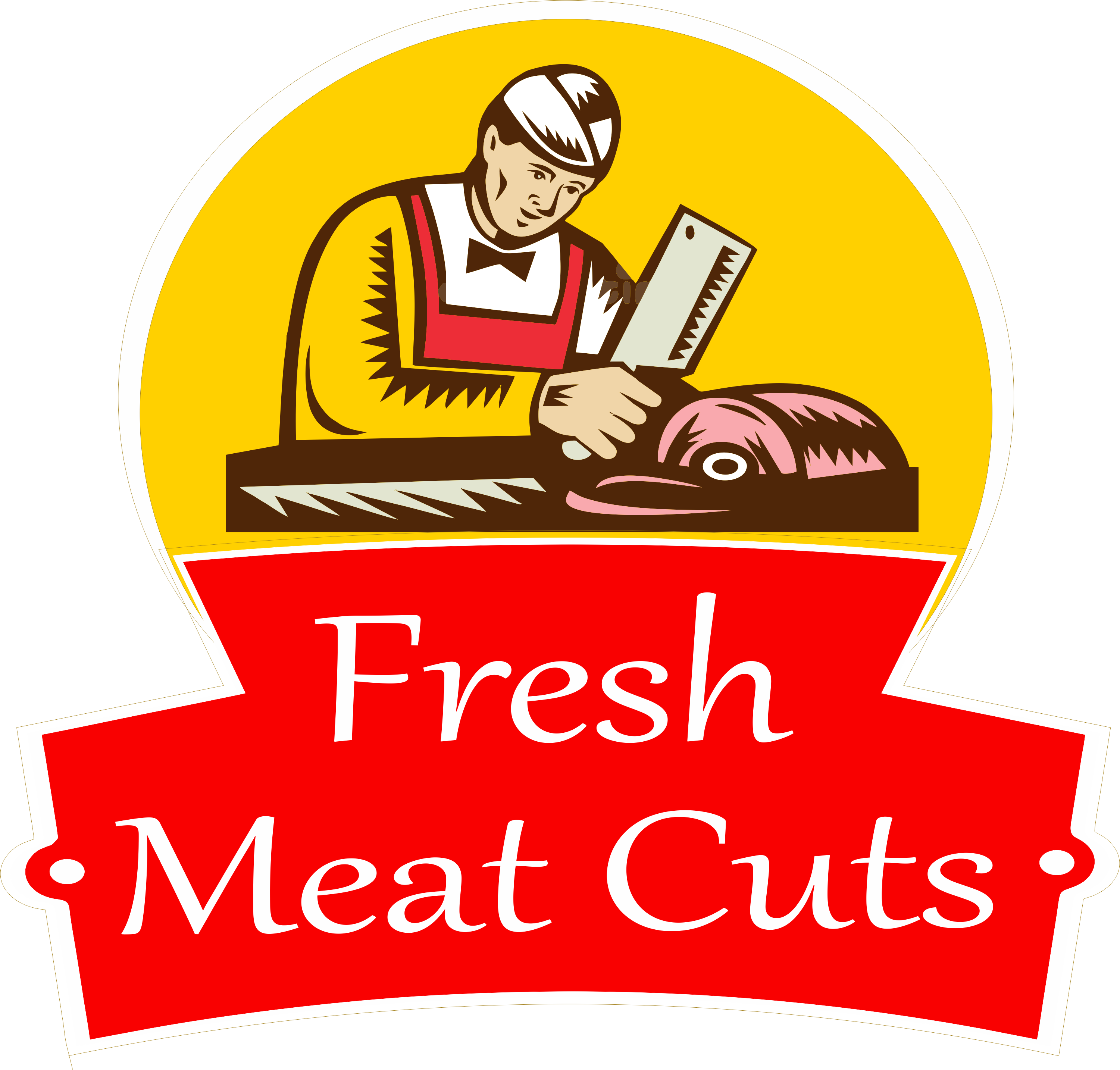 Butcher Woodcut Circle Retro Card (3002x2868)