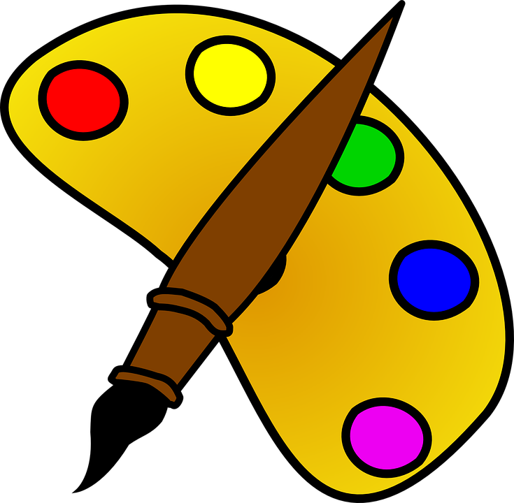 Tate - Paint And Brush Cartoon (735x720)
