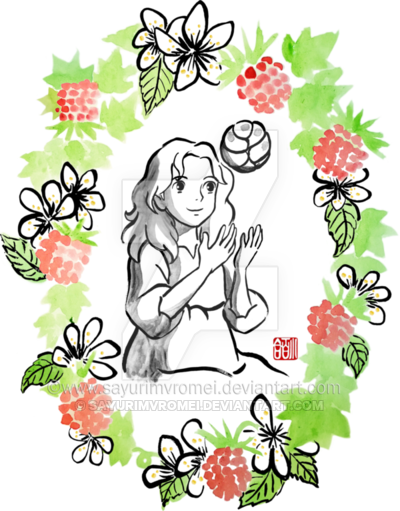 Sumi-e By Sayurimvromei - Ink Wash Painting (400x511)