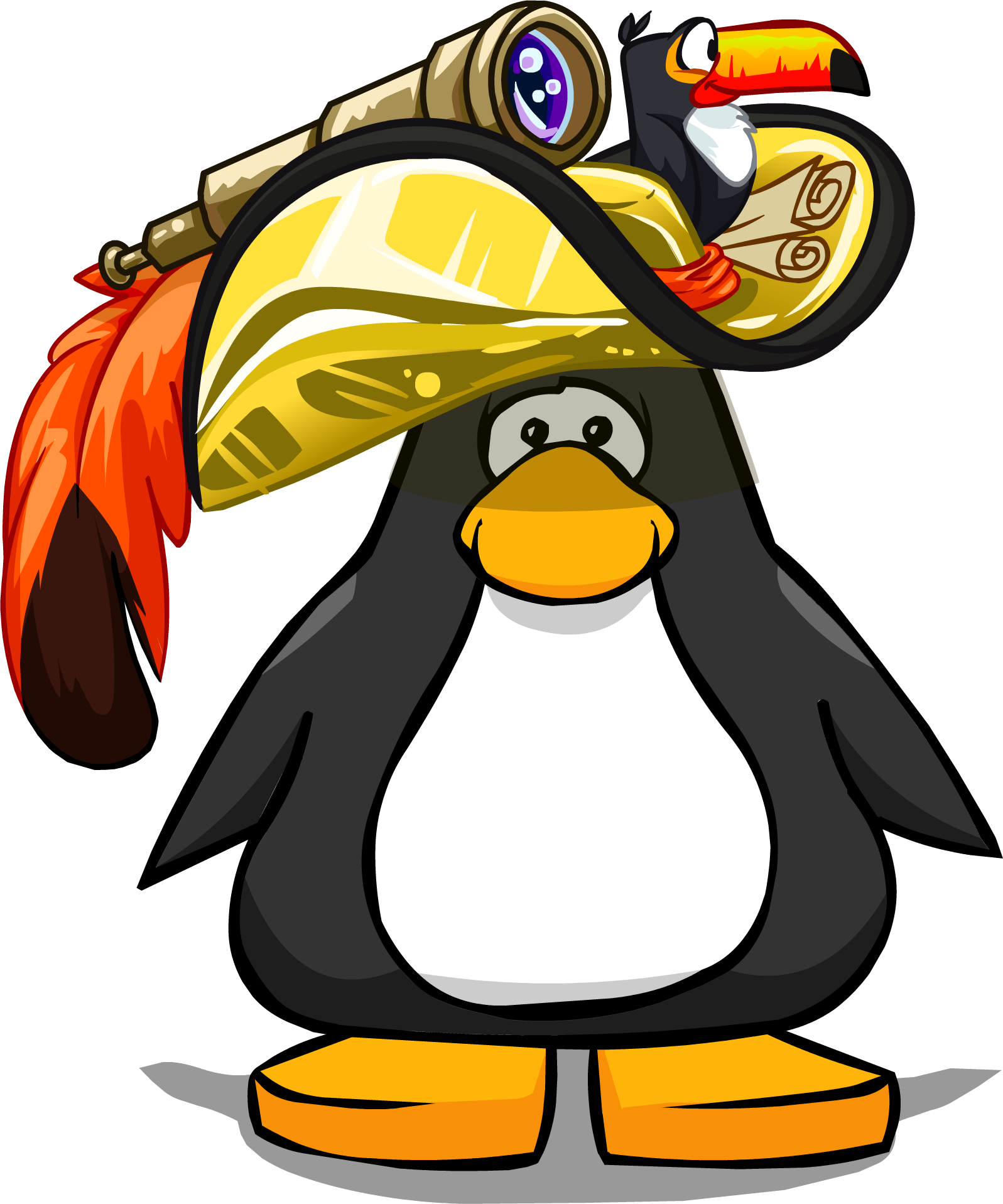 Golden Pirate Hat On A Player Card - Club Penguin Pirate Clothes (1597x1917)