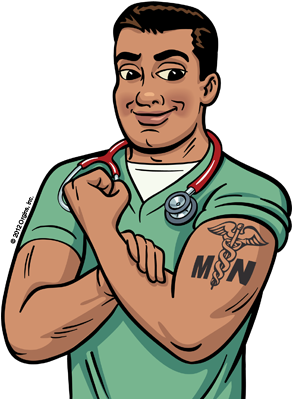 Male Nurse Cartoon - Male Nurse Cartoon (299x403)