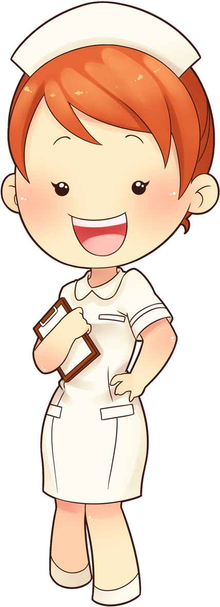 Cartoon Nurse Clip Art - Nurse Cute Clipart Png (600x1301)