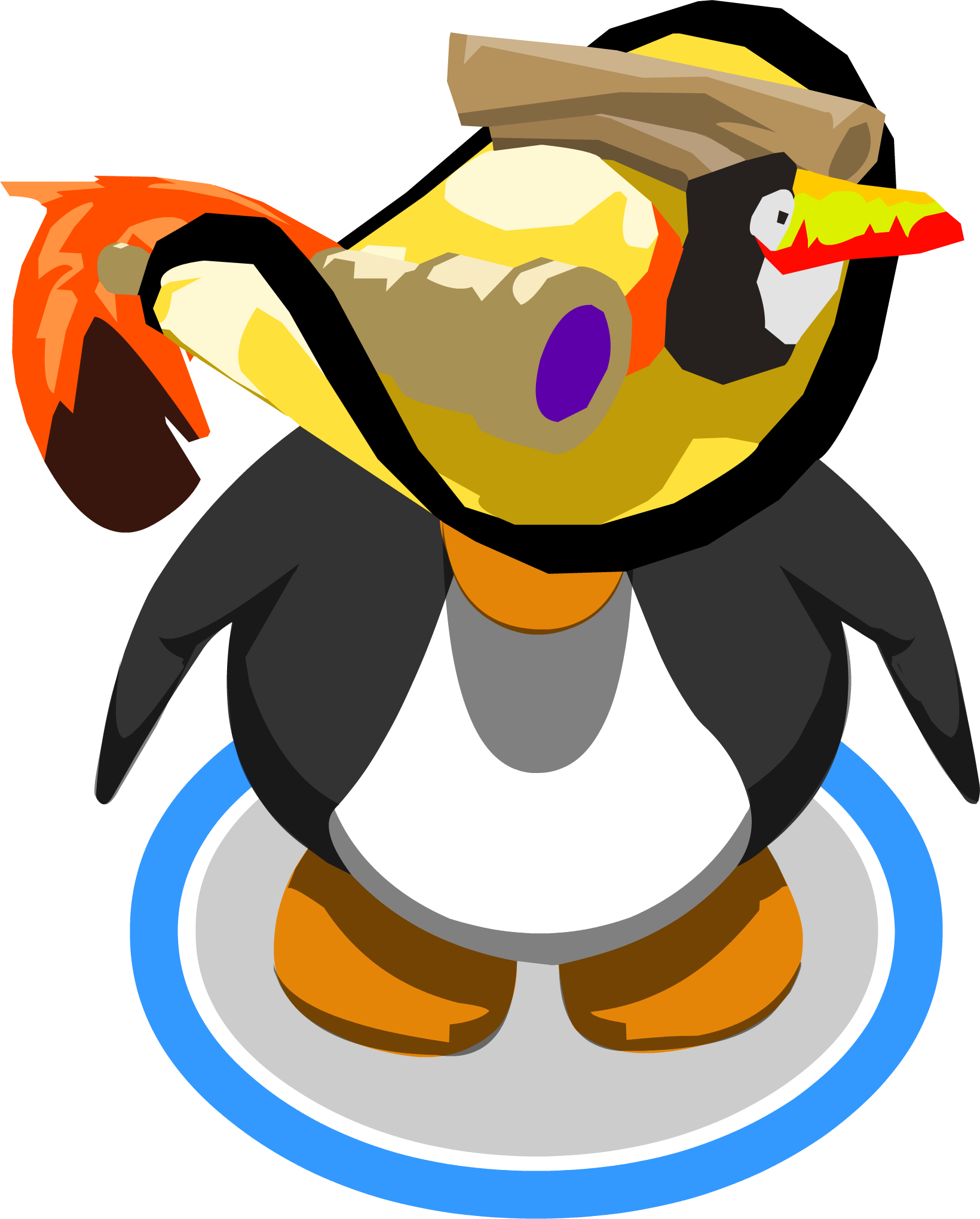 Golden Pirate Hat In-game - Club Penguin Earrings (1640x2039)